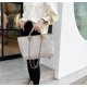 thumbnail image 2 of LHSHID Women Canvas Handbag Large Capacity Chain Tote Bag PU Handle Shoulder Bag, 2 of 6
