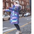 thumbnail image 2 of Winter Kids Girls Coat Shiny Jacket Thick Snow Down Mid-thigh Padded Warm Hooded_Gift Of G, 2 of 3
