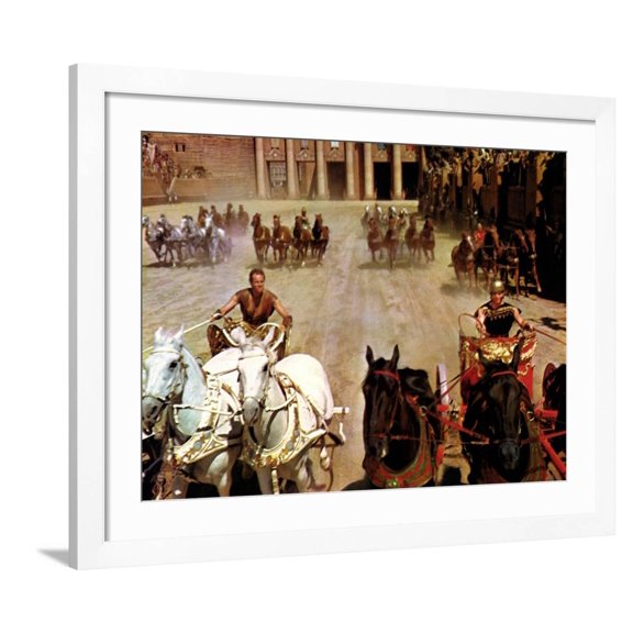 Art.com Ben-Hur, Charlton Heston, Stephen Boyd, 1959 Photo, White Frame Wall Art, 40" x 32"
