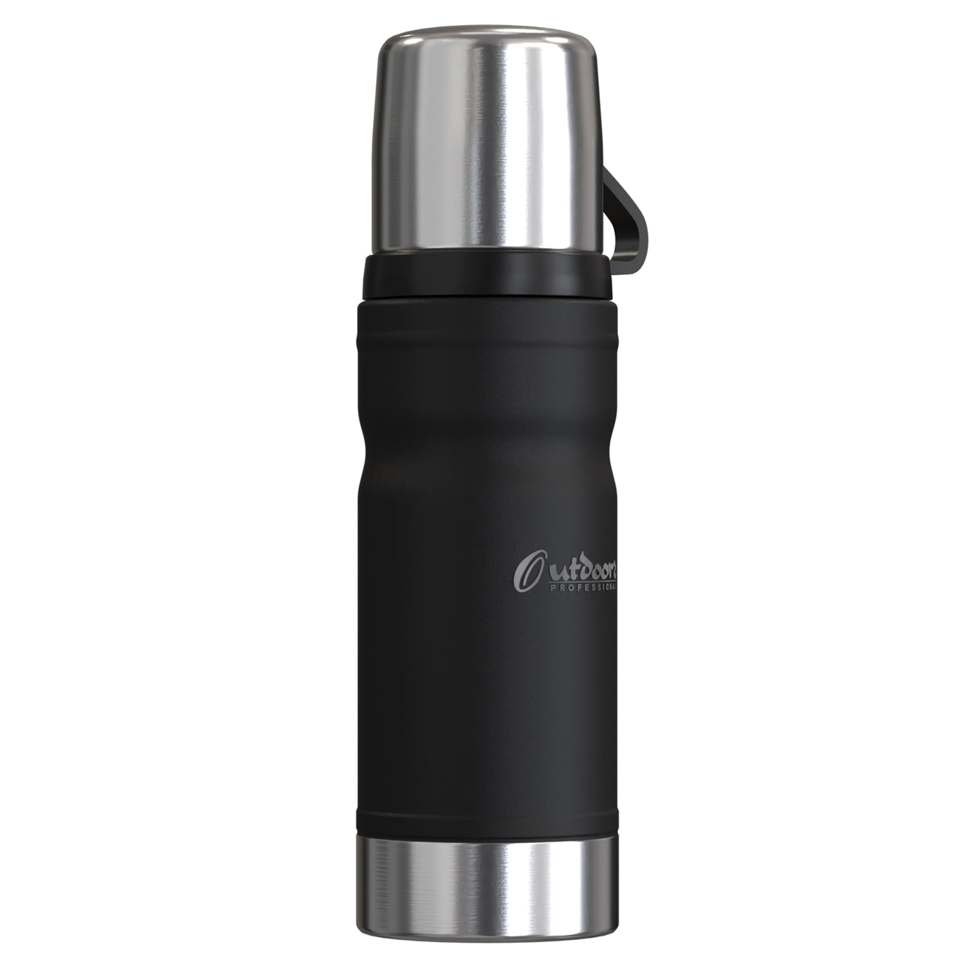 Outdoors Professional 25.3-Oz. (750 mL) Stainless Steel Termo Go Vacuum Bottle (Black), OUTD9324