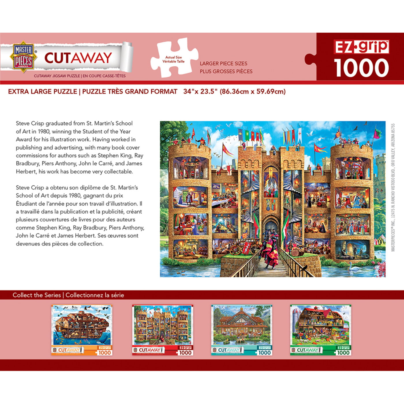 MasterPieces 1000 Piece Jigsaw Puzzle - Medieval Castle - 23.5x34 