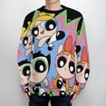 thumbnail image 4 of The Powerpuff Girls Sweater Long Sleeve Round Neck Pullover Jumper Fall Winter Clothes Print Tops Blouse S, 4 of 6