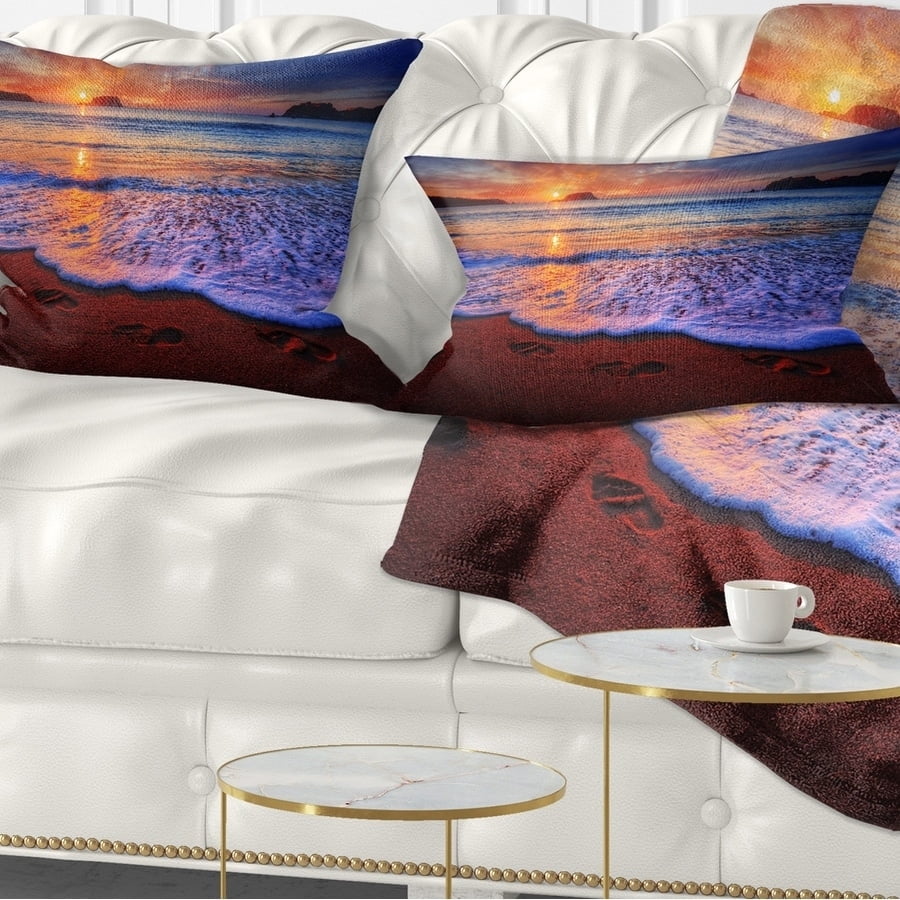x 26 in in Insert Printed On Both Side Designart CU14498-26-26 Colorful Sunset Over Beautiful Shore Seashore Cushion Cover for Living Room Sofa Throw Pillow 26 in