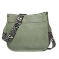 thumbnail image 4 of BIMZUC Women PU Leather Shoulder Bag Wide Strap Casual Crossbody Messenger Bag for Travel, Shopping, and Everyday Use, Grass Green, 11x10.6x3.9 Inches, 4 of 4