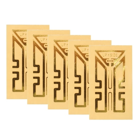 5pcs Cell Phone Booster Portable Cell Phone Signal Booster Rectangle Mobile Phone Enhancement Stickers Signal Patch Cell Phone Booster Chip for Enhance Mobile Phone Gold Tone