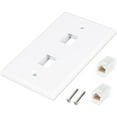 2 Pack 2 Port Wall Plate, Cat6 Female to Female Wall Jack RJ45 Inline Coupler Wall