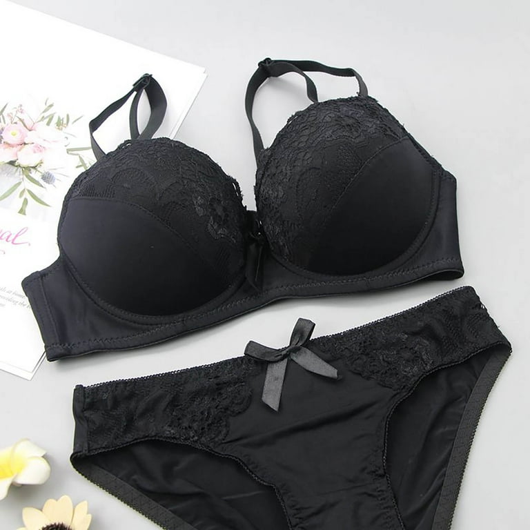 Women Fashion Pure Color Lace Sexy Gathering Bra with Steel Ring Thin Underwear  Bras for Women 36c, Black, Small : : Clothing, Shoes & Accessories