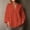 Orange, variant on Molidfa Women's V-Neck 3/4 Sleeve Solid Button-Front Casual Shirt