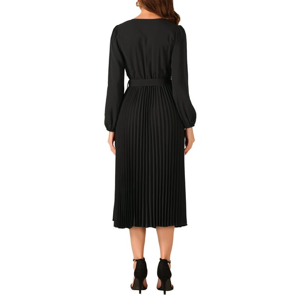 swing pleated dress Women's The Occasion Pleated Halter Swing Mini Dress - Black