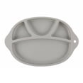 thumbnail image 1 of Food Grade Silicone Kids Partition Tray Drop-proof Rices Dish Holder Baby Separate Plate Children's Cutlery (Grey), 1 of 9