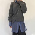 thumbnail image 6 of Fashion Sweater Cardigans for Women Fall Casual Lightweight Irregular Button Up Knit Plain Sweater Jacket Coats (Small, Gray), 6 of 6