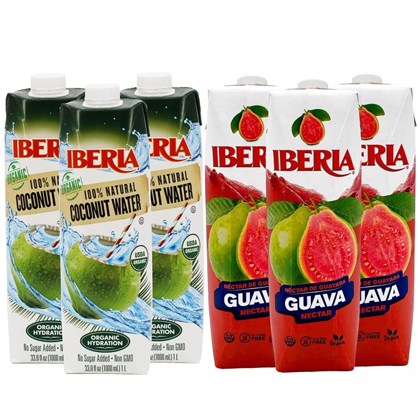 Iberia 100 Pure Organic Coconut Water, 1 Liter , 33.8 Fl Oz (Pack Of 3