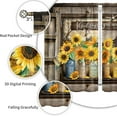 thumbnail image 6 of Farmhouse Sunflower Kitchen Curtains Country Yellow Floral Small Short Cafe Window Curtains Vintage Wooden Tier Curtains Rustic Plant Spring Bathroom Window Drapes Treatment Curtains (26x36 Inch), 6 of 6