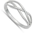 thumbnail image 4 of Criss Cross Wave Vintage Ring .925 Sterling Silver Band Jewelry Female Male Unisex Size 5, 4 of 4