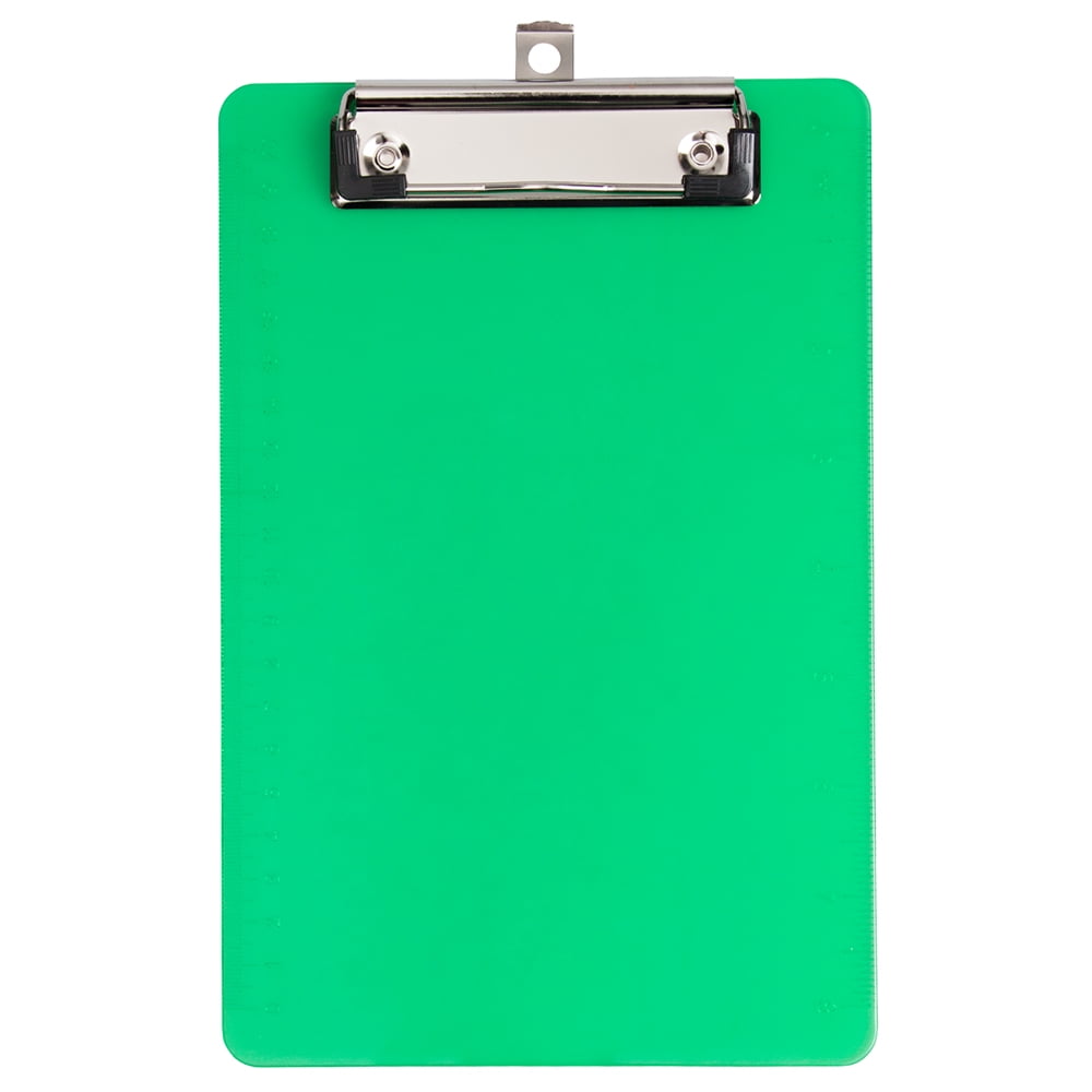 JAM Mini Green Plastic Clipboards with Metal Clip, 6 x 9, 2/Pack