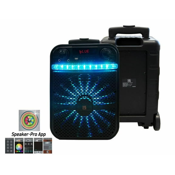 MR DJ AXL Bluetooth Speaker 10" Portable Speaker with Bluetooth, Rechargeable Battery and App Control