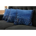 thumbnail image 2 of Ambesonne Scenery Throw Pillow Cover 4 Pack, Winter Forest Trees, 18", Blue, 2 of 6