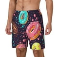 thumbnail image 2 of Balery Donuts1 Mens Swim Trunks Swim Shorts for Men Quick Dry Inseam Beach Shorts with Compression Liner Pocket-XX-Large, 2 of 9