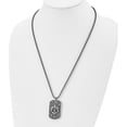 thumbnail image 5 of Stainless Steel Antiqued And Polished Black Ip Fleur De Lis Dog Tag Necklac Made In China srn877-24, 5 of 6
