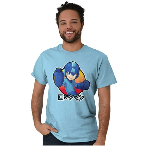 Classic Japanese Video Game Mega Man Unisex Plus Size Graphic Tee Brisco Brands 2X