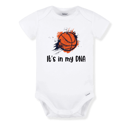 It's In My DNA Basketball Baby Bodysuit, Newborn Outfit, Baby Clothes, Gift for Children 6-9m White
