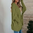thumbnail image 4 of asdoklhq Womens Plus Size Coats Clearance Women's Popcorn Long Sleeve Open Front Pockets Oversized Cardigan Sweater Coats, 4 of 5