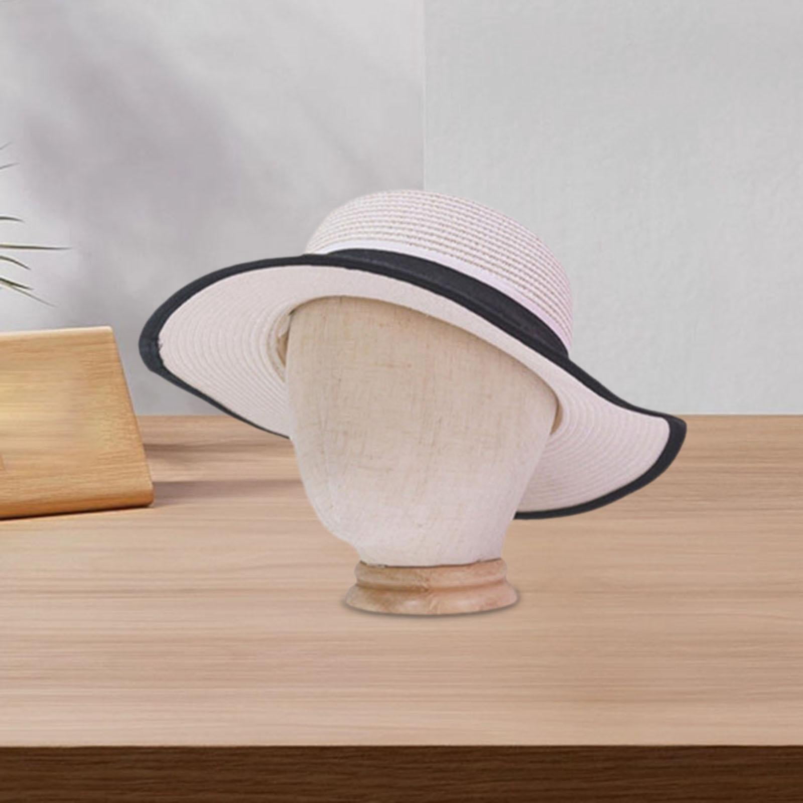 Gazechimp Display Head Freestanding Linen Manikin Head for Salon Caps Hats Scarves
