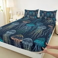 thumbnail image 3 of Manfei Magic Jellyfish Child Bed Sheets, Dreamy Ocean Animal King Sheets, Kawaii Cartoon Sealife Sheet Set, Ultra Soft Home Decor, 4-Piece, 3 of 7