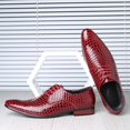 thumbnail image 2 of Zapatos de cuero sin cordones, zapatos de cuero brillante a la moda para hombres, zapatos de vestir casuales con punta puntiaguda para hombres (26,5 cm), 2 of 4