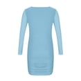 thumbnail image 4 of Tranfacy Robe d'Été pour Filles, Enfants, Manches Longues, Couleur Unie, Col Rond, Robe Décontractée Trapèze pour Préados, 4 of 6