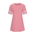 thumbnail image 6 of Women's Casual Summer Dress Short Sleeve Crewneck A-Line Midi Dress Eyelet Lace Hollow Out Detail Loose Fit Flattering Tunic Dress Daily Wear Party Apparel, 6 of 8