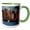 Green/White, variant on 3drose, Nyc Skyline, Sailing Boat on Hudson River, Late Afternoon., 11oz Magic Transforming Mug