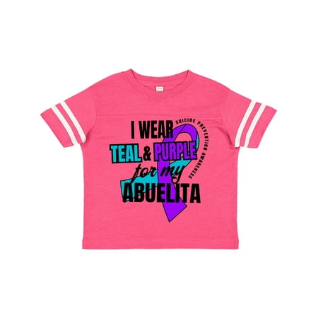 

Inktastic Suicide Prevention I Wear Teal and Purple for My Abuelita Gift Toddler Boy or Toddler Girl T-Shirt