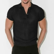 Dovford Mens Polo Shirts Short Sleeve Golf Polo Button Pullover Casual Contrast Color Basic T Shirt Ribbed Collar