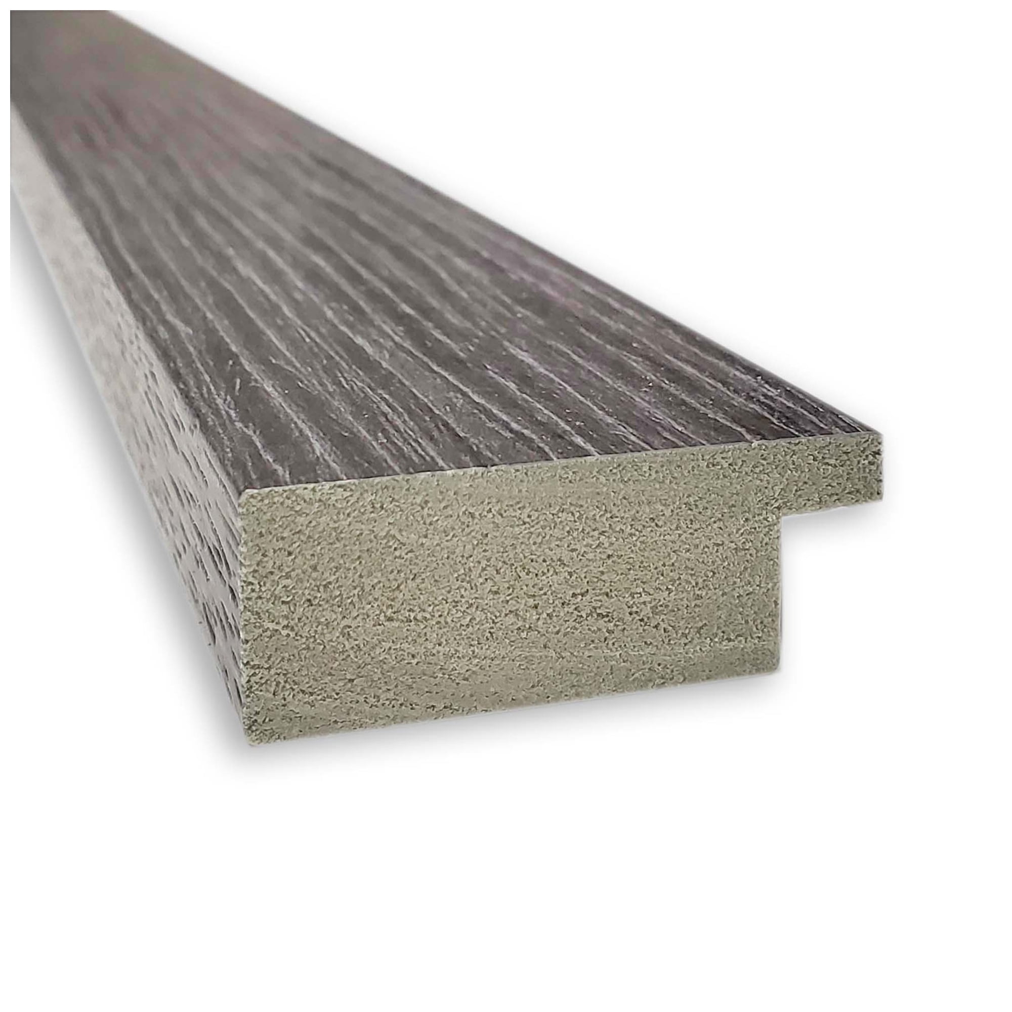 Amanti Art Grey Cork Board Framed Pinstripe Plank Grey Narrow Bulletin Board 33 in. x 15 in.