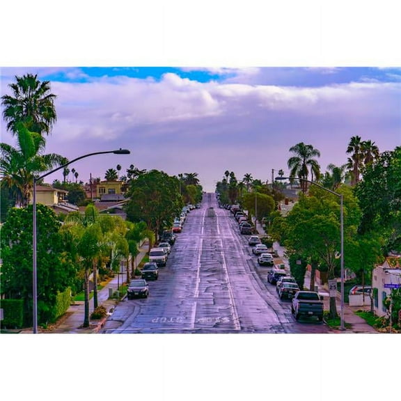 36 x 24 in. University Heights, San Diego Cloudy Street Fine Print Wall Art