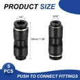 thumbnail image 2 of Uxcell 5 Pcs Accesorios de Conexión Rápida Reductores de 5/32" OD de Tubo x 1/4" OD de Tubo Recto Conector Neumático, Negro, 2 of 7