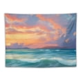 thumbnail image 5 of Creowell  Tropical Beach Tapestry Sunset over Blue Ocean Tapestry for Bedroom Summer Coastal Scenery Tapestries Wall Hanging for Living Room College Dorm Wall Decor 40x60inch, 5 of 6