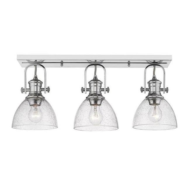 Golden Lighting 3118-3SF CH-SD Hines 3 Light in Chrome with Seeded Glass