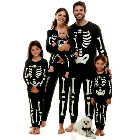 

Derek Heart Glow-In-The-Dark Skeleton Matching Halloween Family Pajama Set