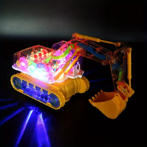 LNGOOR Mechanical Gear Excavator 360-Degree Automatic Sensing Walking Retractable Digger Arm Transparent Shell Gears in Motion Suitable for Christmas And Halloween Gifts