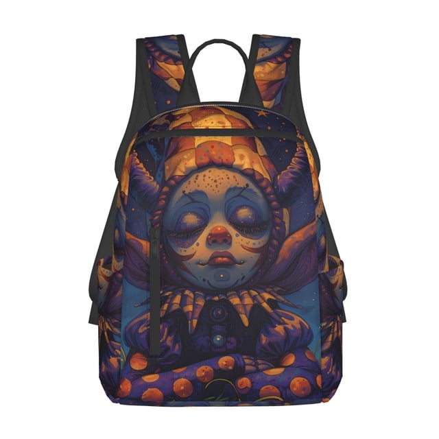Fotbe Dreamy Jester Under Stars Mochila Ligera para Hombres y Mujeres - Duradera y Resistente al Agua, Ideal para Escuela, Trabajo, Viajes y Uso Diario