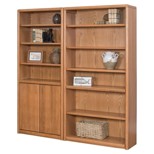 Martin Home Furnishings Contemporary Oak Wall Bookcase 66W in