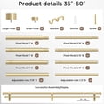 thumbnail image 5 of HEI! DEAR 1" Adjustable Gold Double Curtain Rod Set for Windows Heavy Duty with End Cap Finials,36-60", 5 of 8