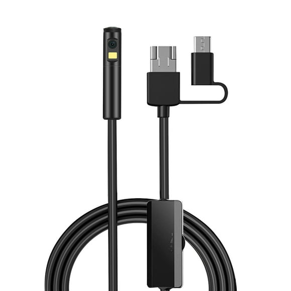 Yeacher Industrial Endoscopy Borescope Inspection Camera 3 In 1 Interface Replacement for Type-C/ Android/ USB Port Built-in 9 Dimmable Adjustable Brightness LEDs 5.5mm Lens 1960 * 1080 Resolution I