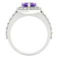 thumbnail image 4 of 2.03 ct Heart Cut Natural Amethyst with Simulated Diamond Halo Accents 18K White Gold Womens Engagement Ring, 4 of 5