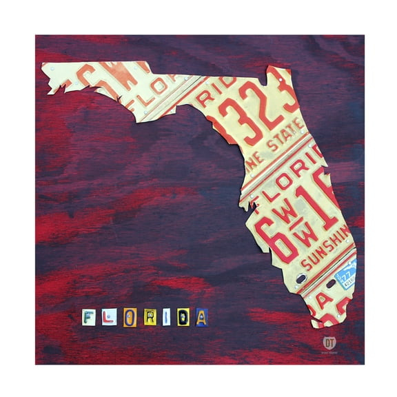 Trademark Fine Art 'Florida License Plate' Canvas Art by Design Turnpike