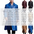 thumbnail image 4 of Busydd Men's Leather Jacket Fashion Double Breasted Buttons Long Sleeve Trench Coat Casual Solid Color Long Jackets XL, 4 of 9