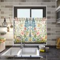 thumbnail image 4 of Yayeee Kitchen Curtains Tier Pair Light Filtering 27"x36" Rod Pocket Short Cafe Window Panel, Colorful Wildflowers, 4 of 7