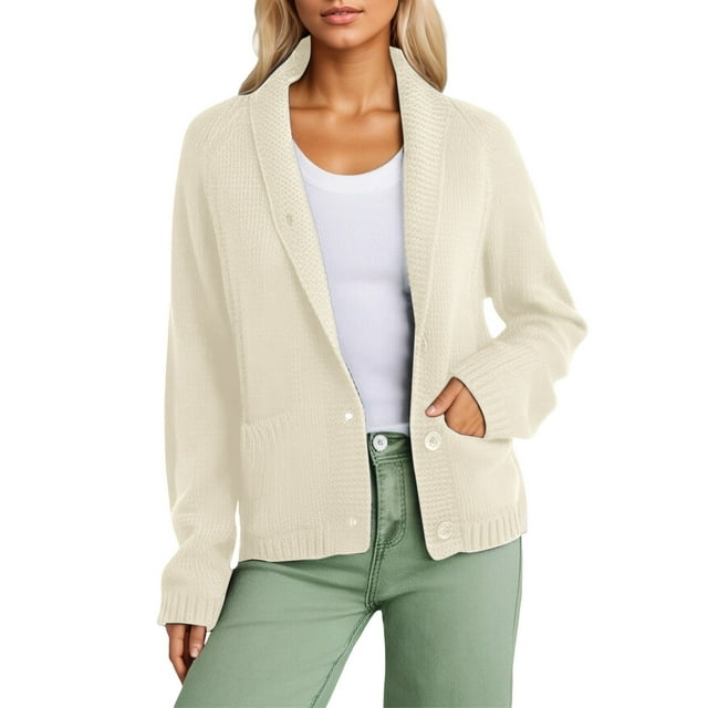 Women's Lightweight Knit Cardigan Open Front Pockets Versatile Everyday Wear Comfortable Basic Sweater For All Seasons
